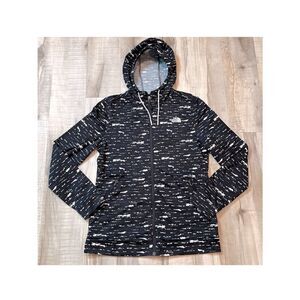 North Face zip hoodie size medium jacket black and white speckled